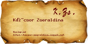Kácsor Zseraldina névjegykártya